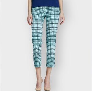 Kate Spade Mindy Pants‎ 4 Breezeblock Slacks Green Navy Plaid